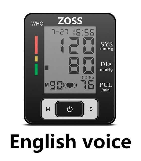 English or Russian Voice Cuff Wrist Sphygmomanometer Blood Presure Meter - Detox Store