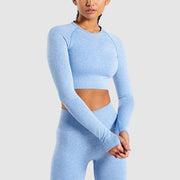 Yoga Set Gym Clothing Fitness Leggings+Cropped Shirts Sport Suit - Detox Store