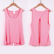Women Yoga Vest T-shirt Hollow Back Sports Fitness Tank Top - Detox Store