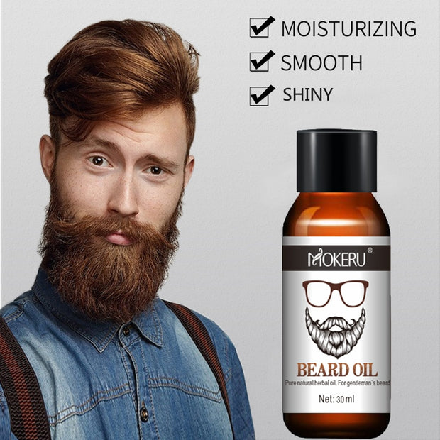 1pc 30ml Mokeru 100% Natural Organic Beard Growth Oil For Men - Detox Store